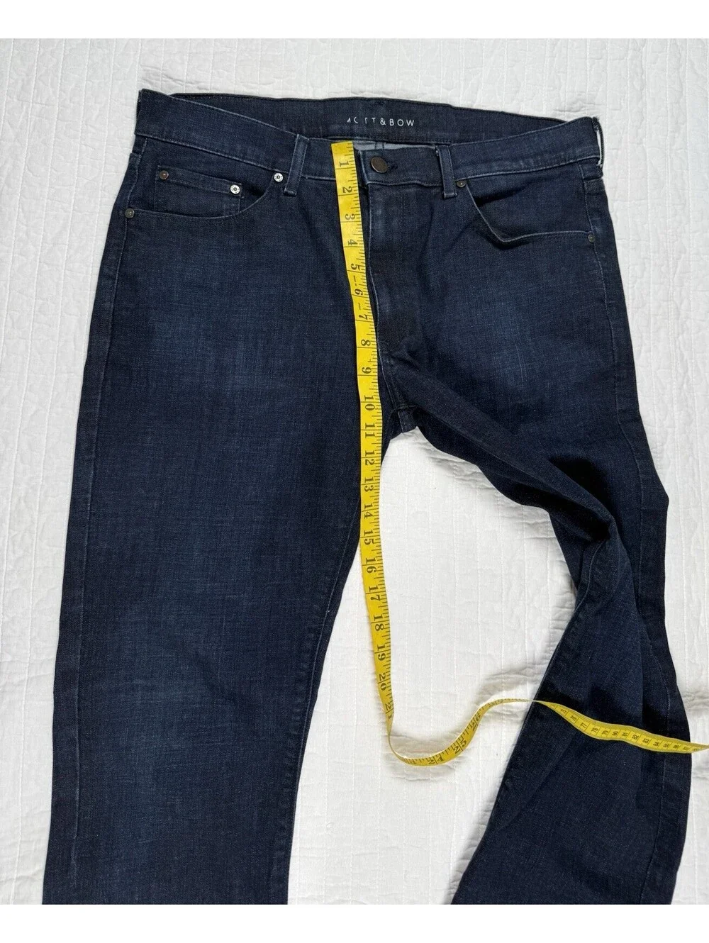 Mott & Bow Men’s 34x32 Slim Jeans Dark Wash Stretch Denim Premium Blue Cotton